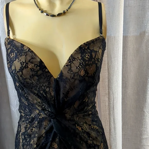 Bebe Black Lace Cocktail Dress - Picture 2 of 10